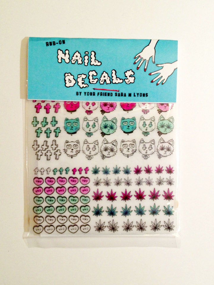 3 BAD KITTIES nail decals