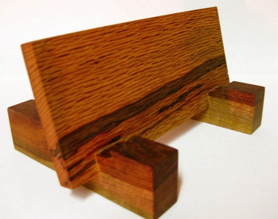 Reclaimed Wood IPad / IPhone / Smartphone / Kindle Stand: For Your Kitchen, Office or Home..    Made From Salvaged Exotic Hardwood