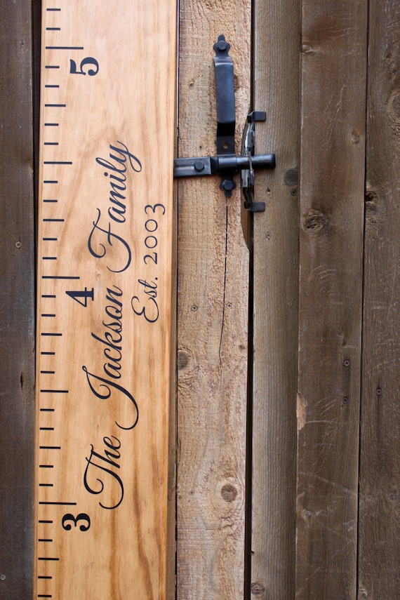 Our DIY wooden growth chart!