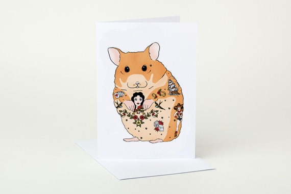 Tattoo Hamster Greeting Card