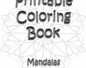 Mandala Printable Coloring Book Digital Six Color Pages High Resolution One Combined PDF File 6 Individual Sheets - Instant Download