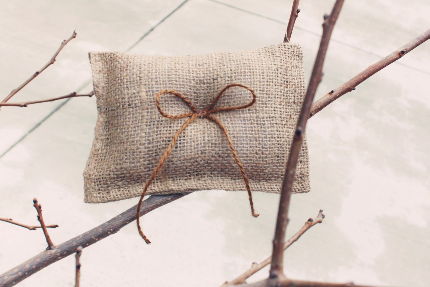 burlap ring pillow, boy ring bearer, rustic wedding, shabby chic
