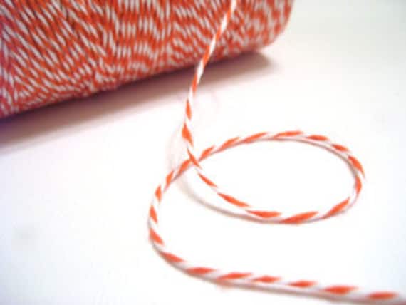 Mandarin Bakers Twine - Orange & White - 20 yards sampler Il_570xn
