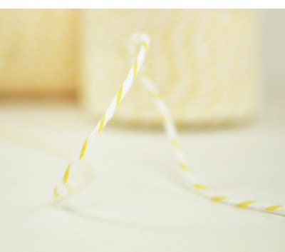 Full Spool Lemon Yellow Bakers Twine - yellow and white twine - 240 yards Il_570xn