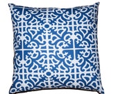 Blue Pillow Cover Geometric Pattern 16" x 16" - Crackerbox