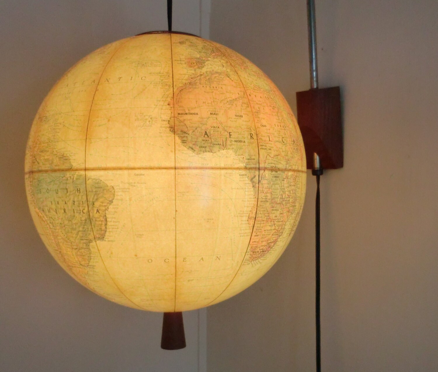 Vintage Hanging Globe Light By Babylonsisters On Etsy