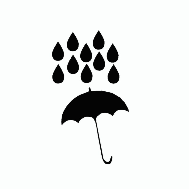 Umbrella and rain drops vinyl wall decal by HouseHoldWords on Etsy