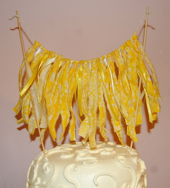 Ready to Ship SALE You Are My Sunshine Yellow Fabric Scrap Bunting Cake Topper Garland Il_570xn