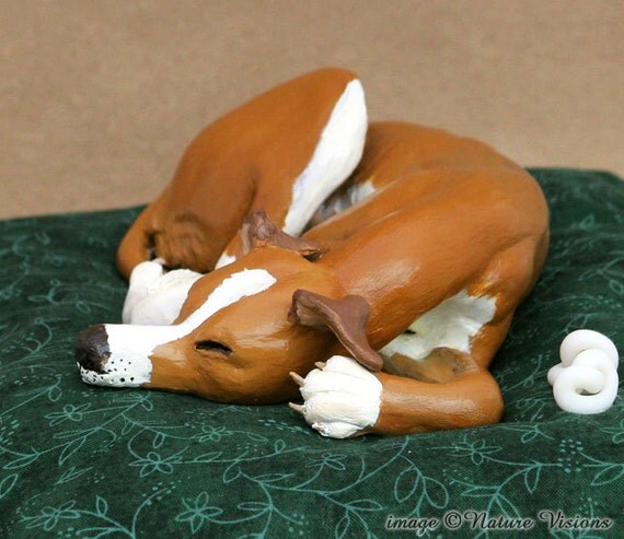 Items similar to Whippet Dog Sculpture Polymer Clay Dog Art Collectible