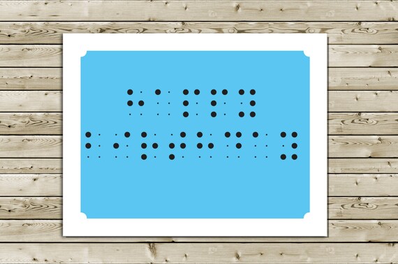 Happy Birthday In Braille Bright Blue Braille By ALouPaperCo