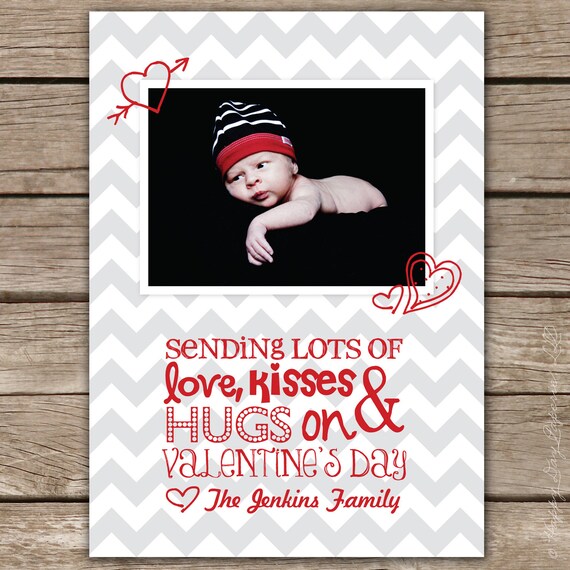 Chevron Valentine - Custom Photo Valentines Card Il_570xn