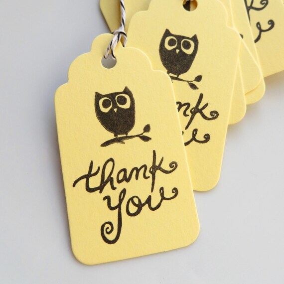 Baby Shower Tags Owl Thank You - Set of 8 - Custom Colors Available - Owl Baby Shower Owl Party Thank You Il_570xn