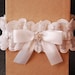 Wedding Garter - White Satin and Lace Bridal Garter With Rhinestone - Laila