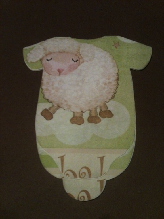 Set of 30 Baby shower "clothing" napkins and decoration with baby sheep. Il_570xn