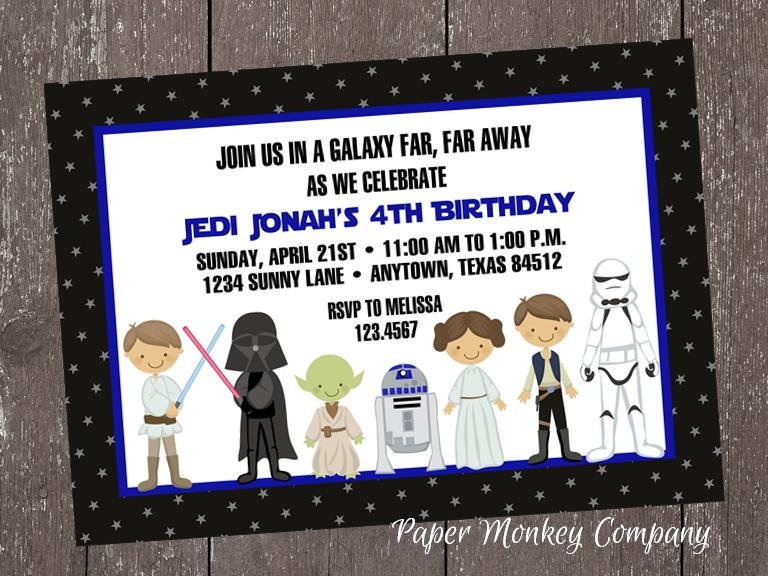 Star Wars Birthday Invitations - 1.00 each with envelopes Il_570xn