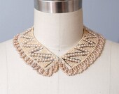 1950s Beaded Collar - Pearl Peter Pan Collar - OldFaithfulVintage