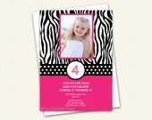 Pink and Black Zebra - Custom Invitation Il_170x135