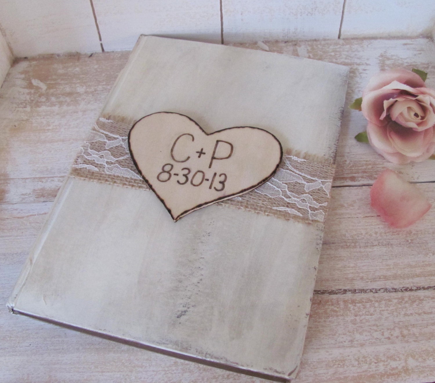 Wedding Guest Book Bridal Shower Guest Book by GTcottagecrafts