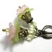 Pink Yellow Green Vintage Style Flower Earrings, Jonquil, Green, Colorful, Pastel, Spring Flowers, Pink Linen, Tender Shoots, For Her