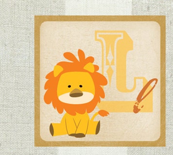 Jacob's Nursery Print - 12x12 Alphabet Name, Animal