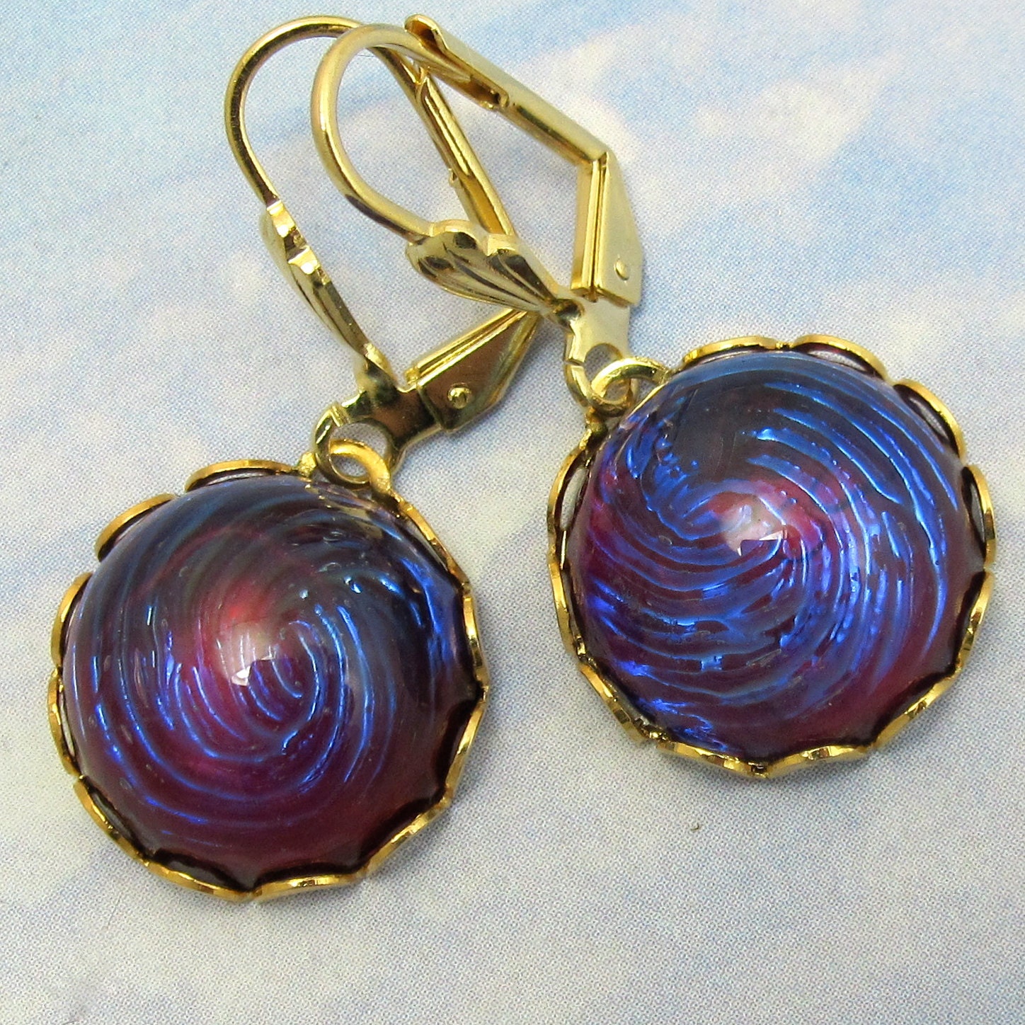 purple opal earrings