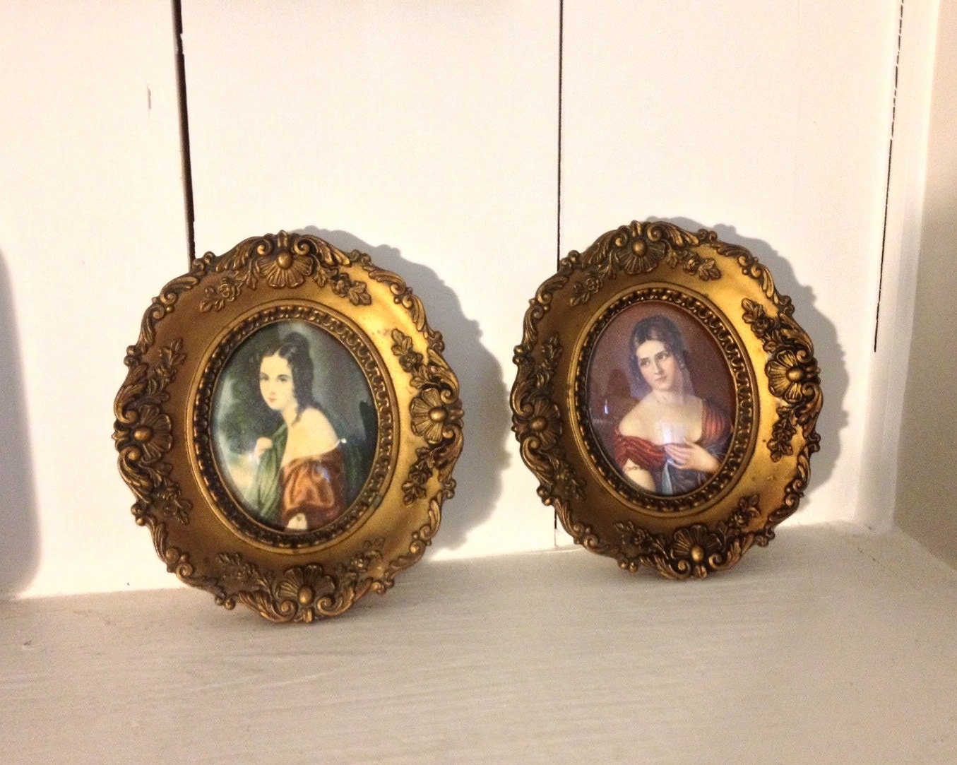Set of 2 antique cameo creation framed portraits by withlovelouise