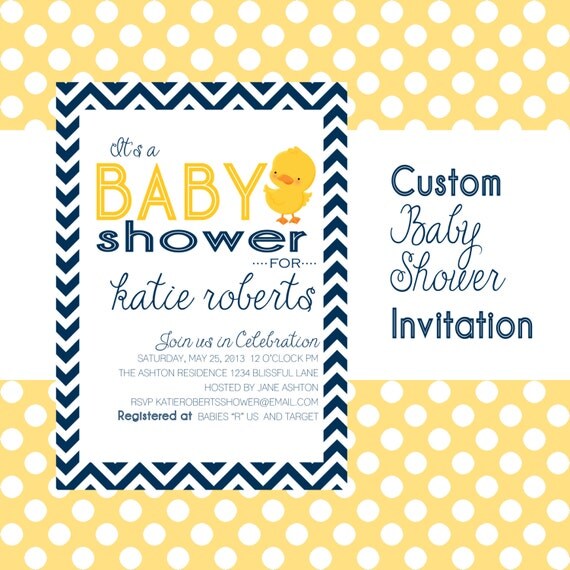 Baby Shower Custom Invitation with Duck Il_570xn