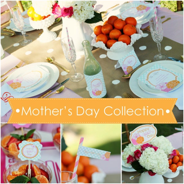 INSTANT DOWNLOAD - Mother's Day Brunch Lunch - PRINTABLE Party Collection Package - By A Blissful Nest - As Seen On Hostess With The Mostess Il_570xn