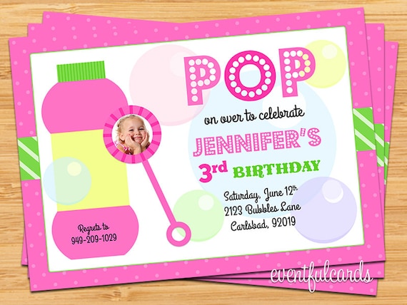 Bubbles Birthday Party Invitation - Personalized Il_570xn