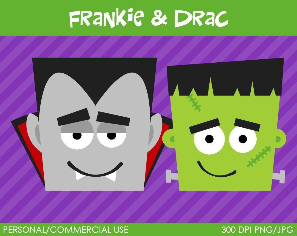 Frankie and Drac Clipart - Digital Clip Art Graphics for Personal or Commercial Use Il_570xn