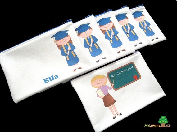 Personalized zipper pouch for graduation party kindergarten graduation or preschool graduation pencil pouch zipper pencil case Il_570xn