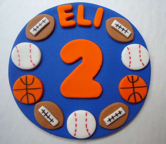 Fondant Cake Topper - Sports Balls - Boy Il_570xn