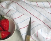 Gourmet Chef Kitchen Towel, Hand Woven, Red White & Blue Stripe Cotton, Beach Cottage, Farmhouse, Spring Summer Home Decor, Americana - aclhandweaver