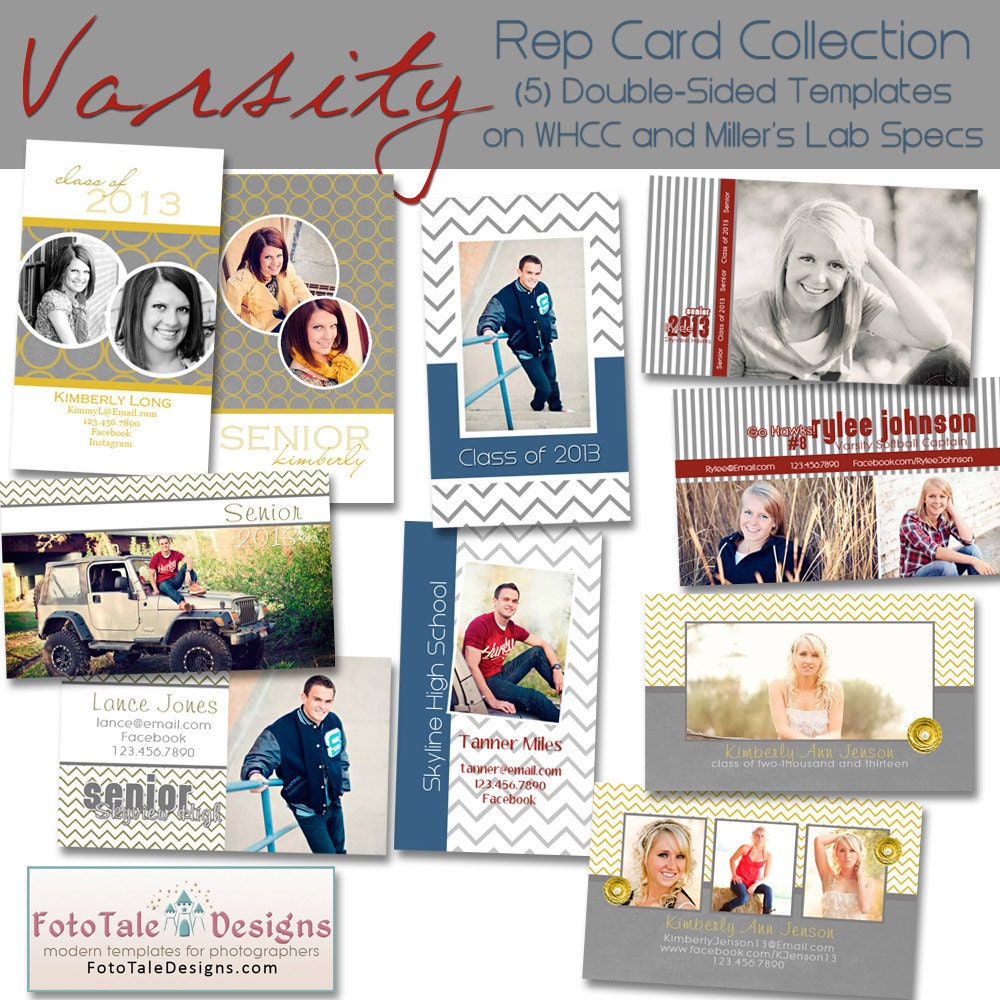 Varsity Senior Rep 411 Cards Custom Photo By Fototaledesigns Senior Rep Cards Templates For Photographers