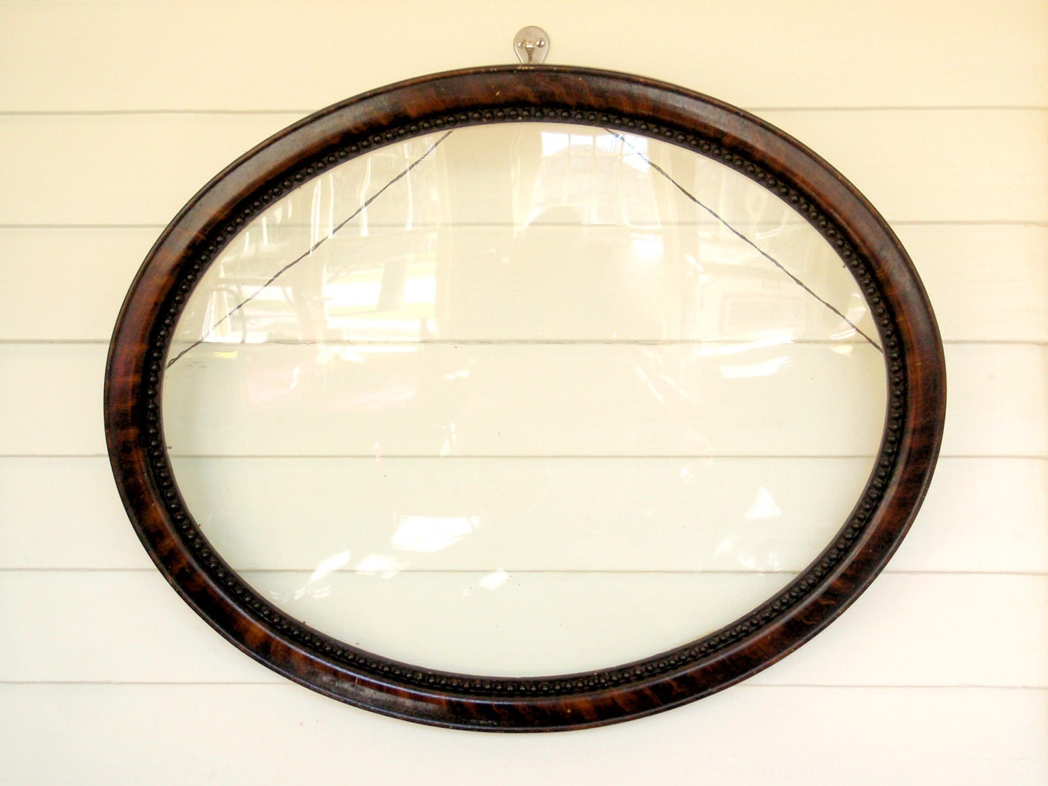 Oval Picture Frame with Curved Glass by OldGreenCanoe on Etsy