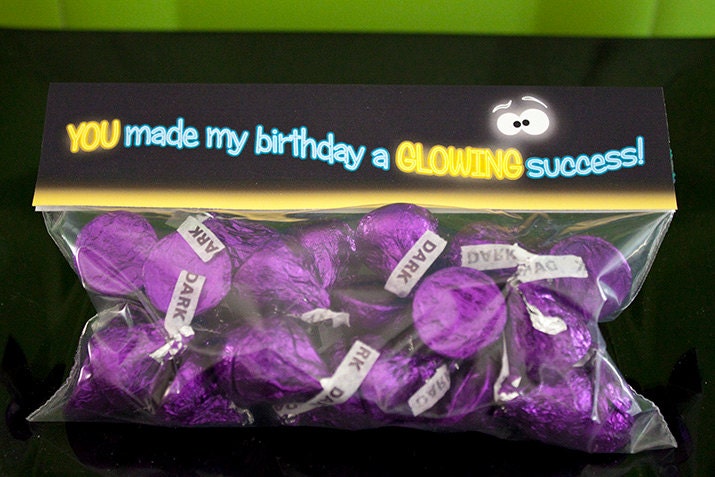 GLOW in the DARK Favor Bag Toppers - DIY Printable Il_570xn