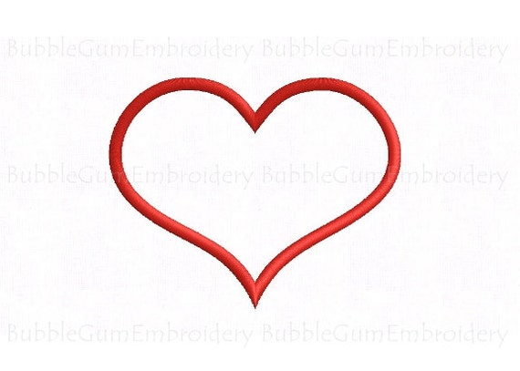 Curvy Heart Applique Embroidery Design By Bubblegumembroidery