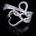 Vintage Silverware Fork Bracelet in Original Intertwining Hearts Design