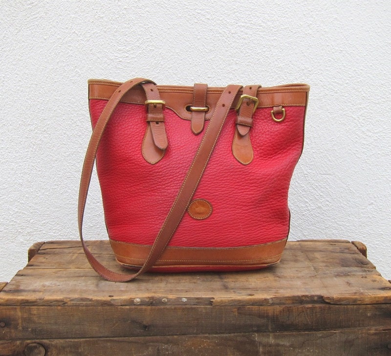 dooney and bourke red leather tote