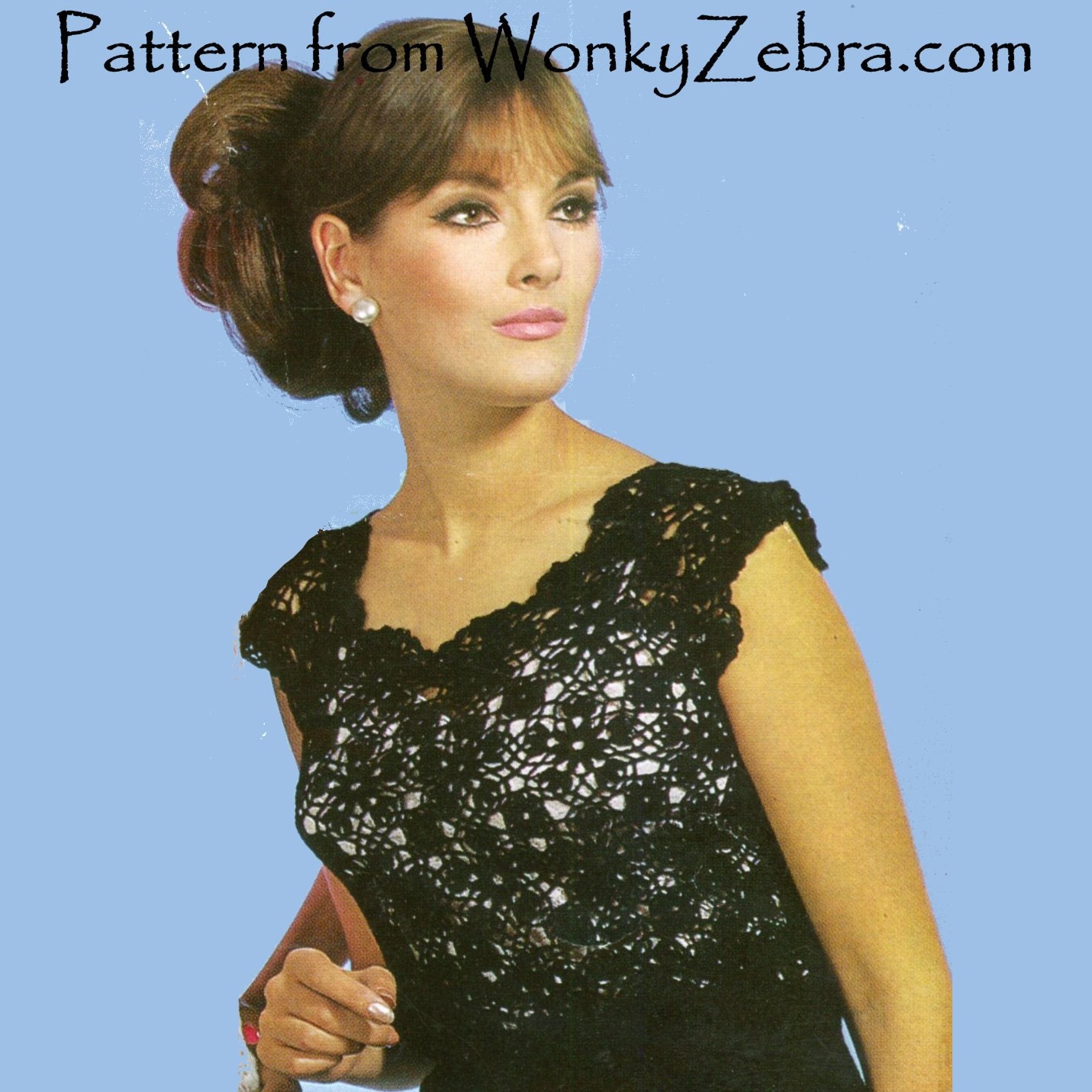 Crochet Shell Top Vintage Crochet Pattern PDF 481 from WonkyZebra