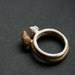 Reserved listing. Chunky Bird Ring Brass and silver dove ring T12