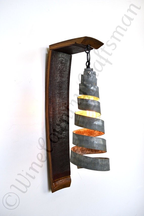 TUSCAN Capacious Wine Barrel Wall Sconce by winecountrycraftsman