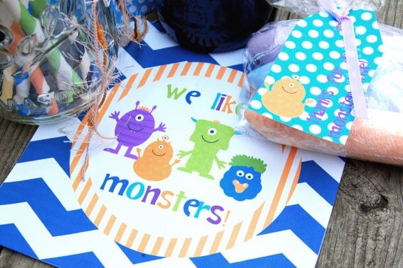 Monster Party Decorations for Birthday or Baby Shower - DIY Printable Bash Decor by BeeAndDaisy - Instant Download Il_570xn