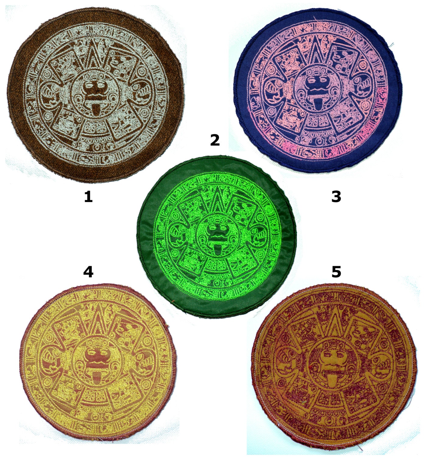 Items similar to select color maya aztec calendar patch large on Etsy