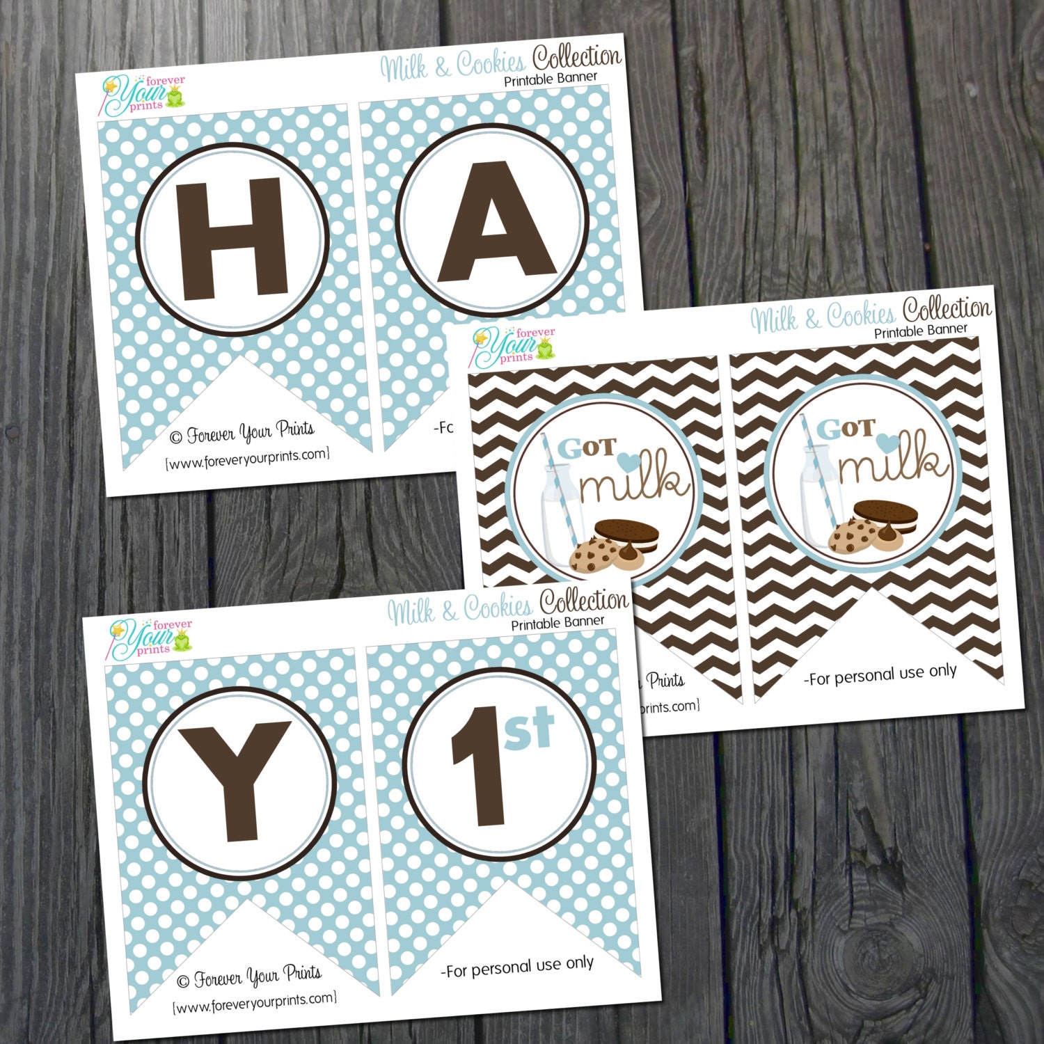 Milk and Cookies Birthday Banner - You Print - Digital File Il_570xn