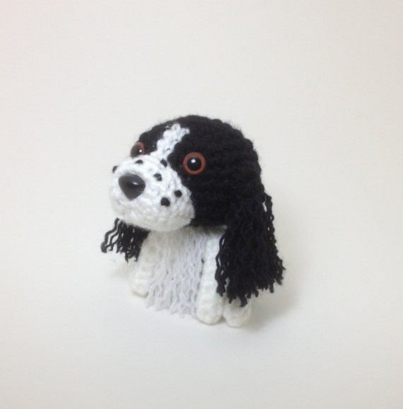 black and white springer spaniel stuffed animal