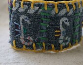 Sea horse wrist cuff, bracelet: Eco friendly, Upcycled - remainewicked