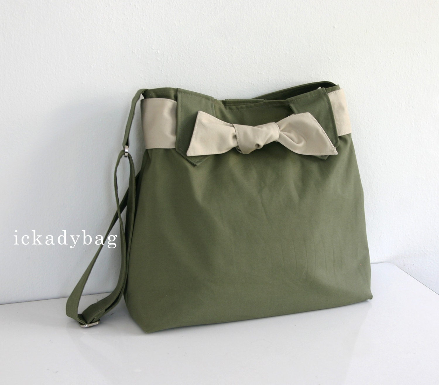 Olive Green Canvas Bag  Diaper bag  Messenger Bag  Travel Tote ...