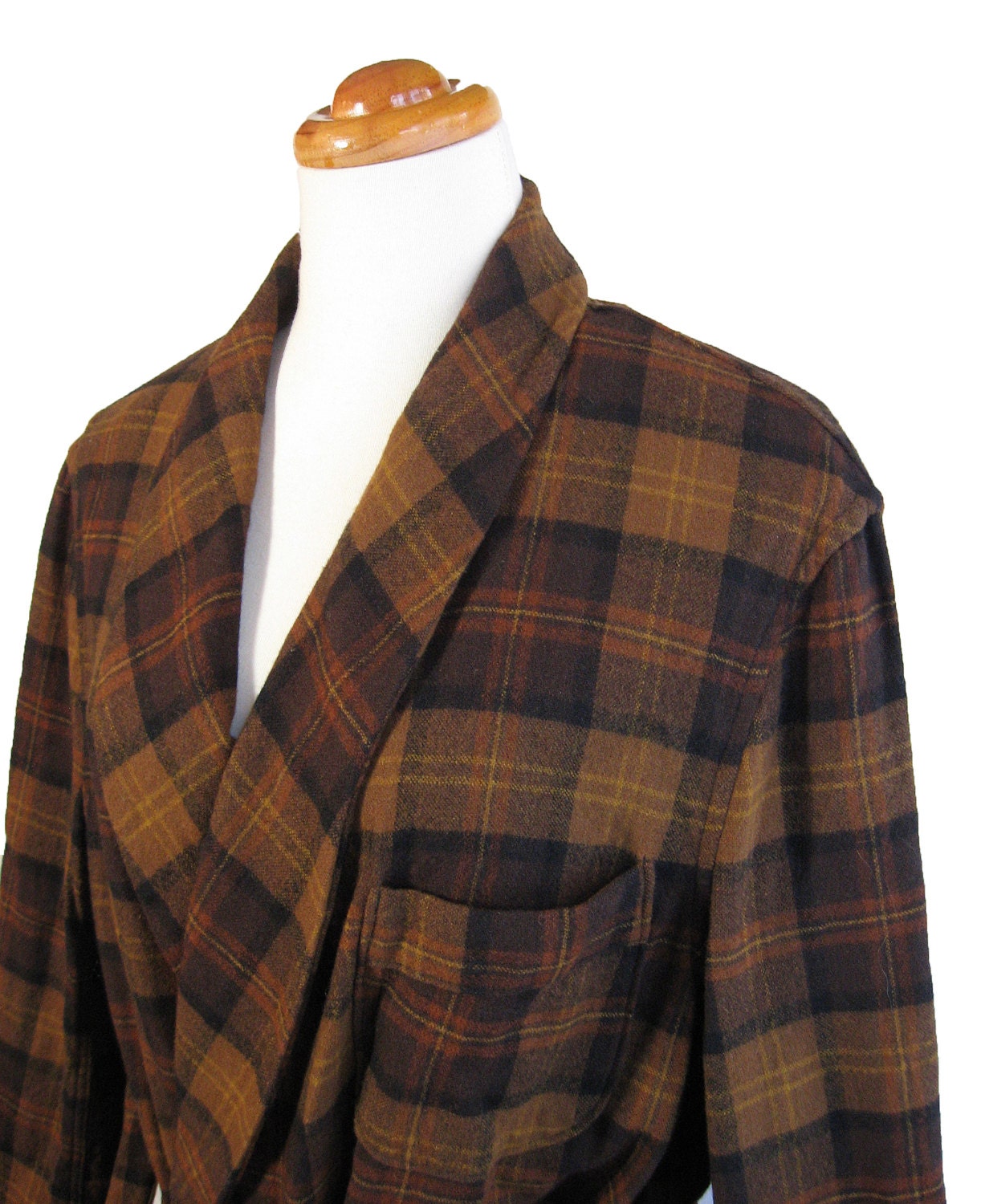1960s Mens PENDLETON Vintage Wool Plaid Robe. by EndlessAlley