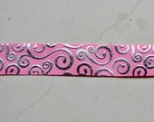 Elegant silver foil swirls on pink 7/8" grosgrain ribbon Il_170x135